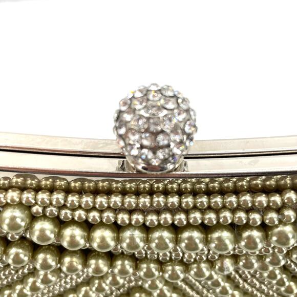 Vintage Inspired Beaded Clutch Purse With Rhinestone Clasp, Elegant, *READ* Prom - Picture 5 of 15